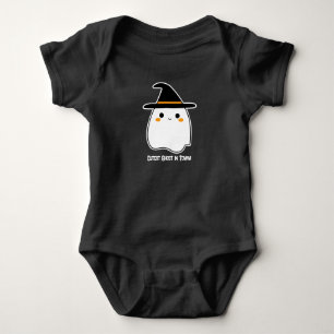 Cute Ghost with Personalized Text Baby Bodysuit