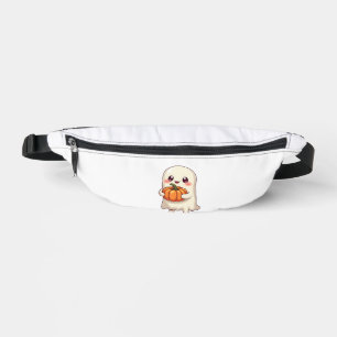 Cute Ghost with Pumpkin � Funny Halloween Fanny Pack
