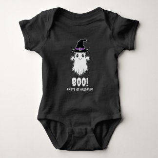 Cute Ghost With Witch Hat My 1st Halloween Baby Bodysuit