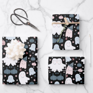 CUTE GHOST WRAPPING PAPER SHEETS