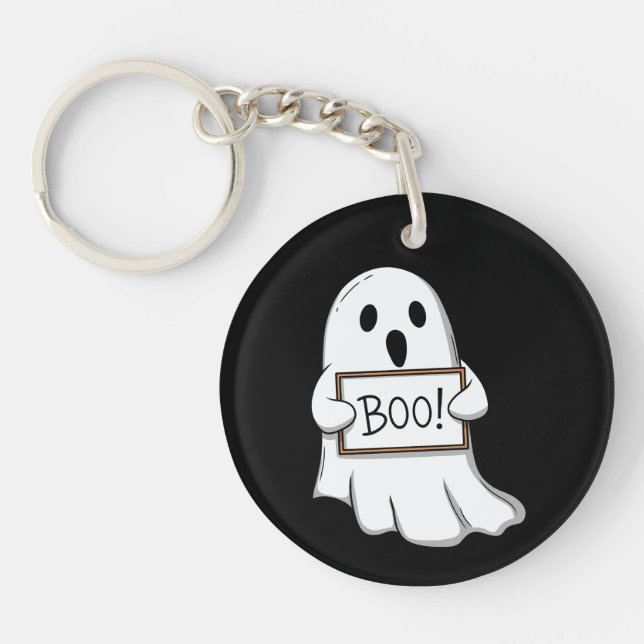 Cute Ghostly BOO Fun Keychain (Front)