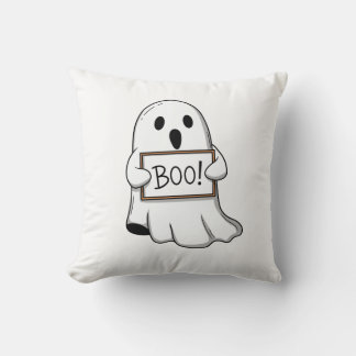 Cute Ghostly BOO Fun Throw Pillow