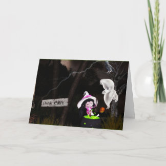 Cute ghostly Halloween card