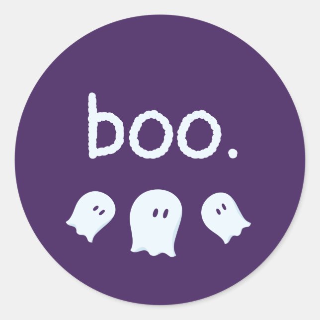 Cute Ghostly Halloween Classic Round Sticker (Front)