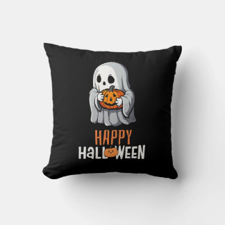 Cute Ghostly Halloween Throw Pillow
