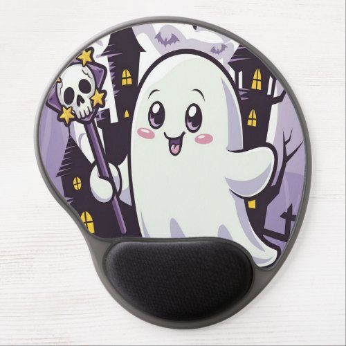 Cute Ghostly Poster with a Playful Twist Gel Mouse Pad