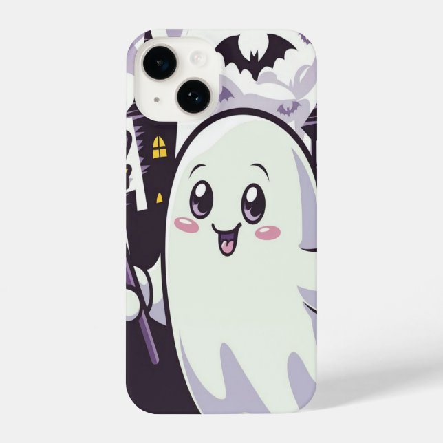 Cute Ghostly Poster with a Playful Twist iPhone Case (Back)
