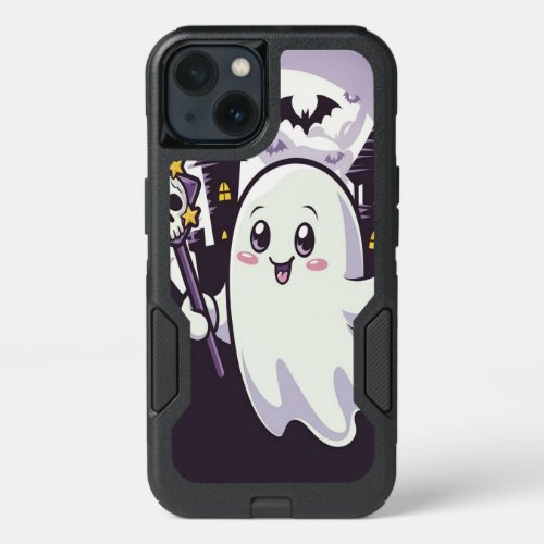 Cute Ghostly Poster with a Playful Twist iPhone 13 Case