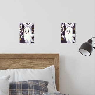 Cute Ghostly Poster with a Playful Twist Wall Art Sets