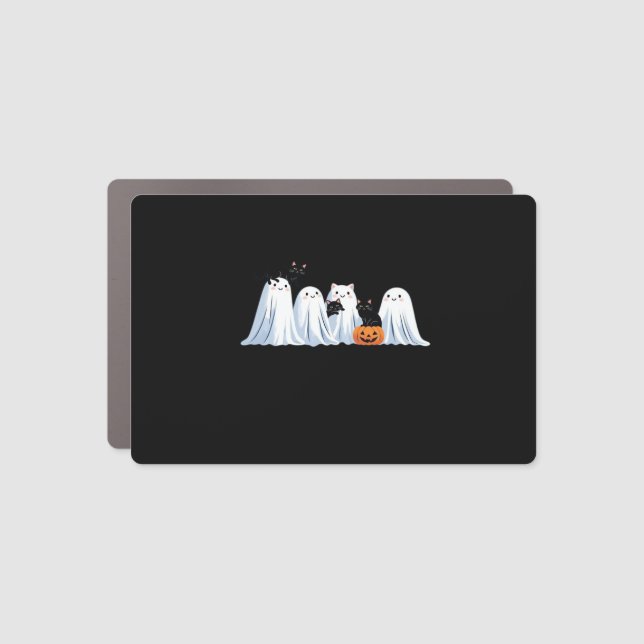 Cute Ghosts and Black Cats Halloween � Spooky Seas Car Magnet (Front)