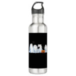 Cute Ghosts and Black Cats Halloween � Spooky Seas Stainless Steel Water Bottle