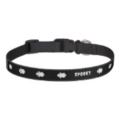 Cute Ghosts Black And White Halloween Spirits Pet Collar (Front)