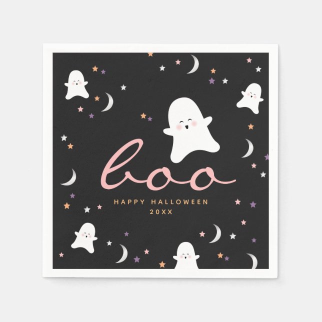 Cute Ghosts Boo Halloween  Napkins (Front)