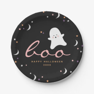 Cute Ghosts Boo Halloween Paper Plates