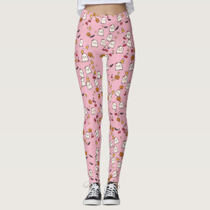 Cute Ghosts & Bows Halloween Leggings