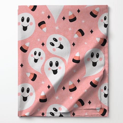 Cute Ghosts &Amp;Amp; Candy Corn Halloween Fabric