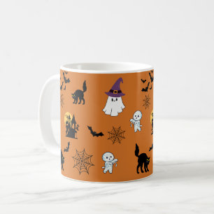 Cute Ghosts Cats Bats Halloween Coffee Mug