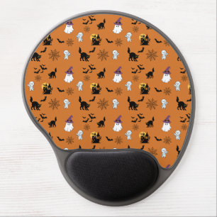 Cute Ghosts Cats Bats Halloween Gel Mouse Pad