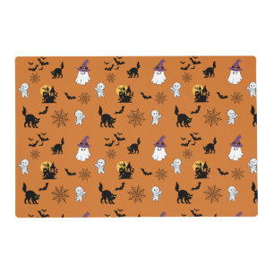 Cute Ghosts Cats Bats Halloween Placemat