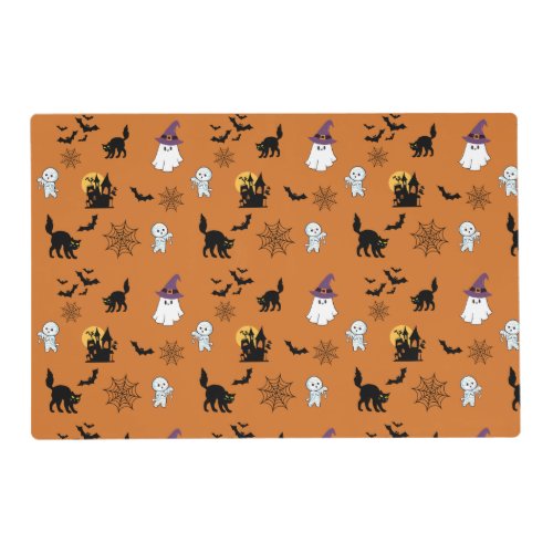 Cute Ghosts Cats Bats Halloween   Placemat