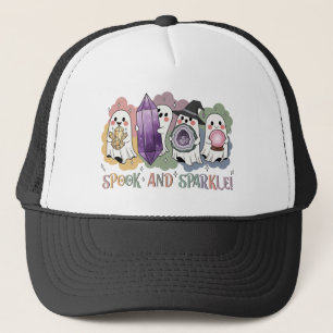 Cute Ghosts Crystals Halloween Magic Aesthetic Trucker Hat