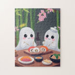 Cute ghosts eating sushi  jigsaw puzzle
