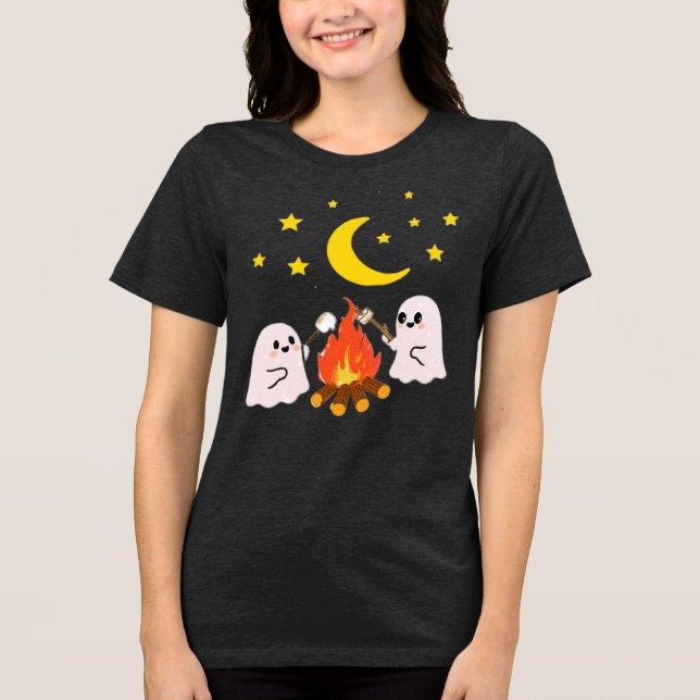 Cute ghosts friends for Halloween  Tri-Blend Shirt (Front)