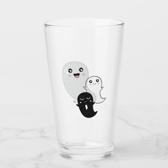 cute ghosts halloween kawaii glass (Front)