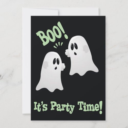 Cute Ghosts Halloween Party Invitation for Kids