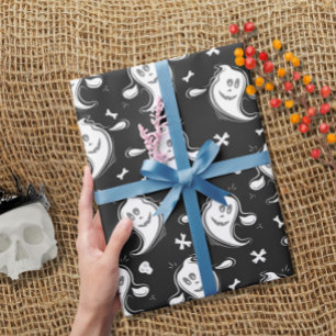 Cute Ghosts Pattern Halloween Wrapping Paper