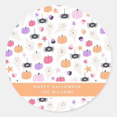Cute Ghosts, Spiders, Candy & Pumpkins Halloween 