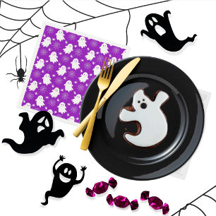 Cute Ghosts   Spiders   Spider Webs Halloween Napkins