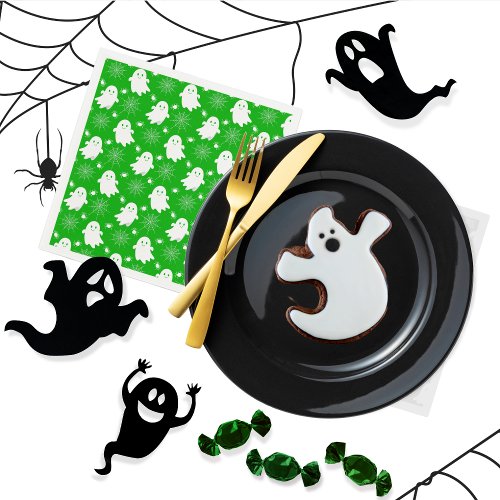 Cute Ghosts  Spiders  Spider Webs Halloween Napkins