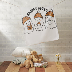 Cute Ghosts Spooky Squad Halloween T Shirt Baby Blanket