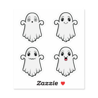 Cute Ghosts With Different Expressions Halloween Sticker