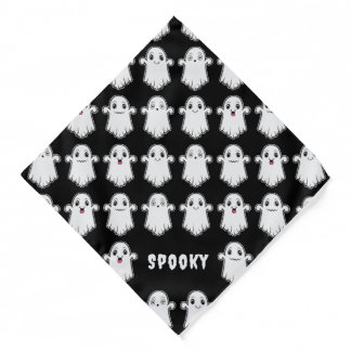 Cute Ghosts With Different Facial Expression Black Bandana
