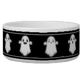 Cute Ghosts With Different Facial Expression Black Bowl (Left)