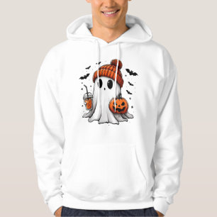 Cute Ghoul Drinking Coffee Halloween Ghoul Ice Cof Hoodie