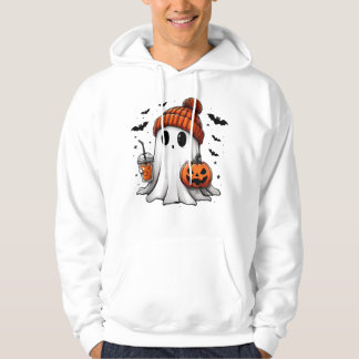 Cute Ghoul Drinking Coffee Halloween Ghoul Ice Cof Hoodie