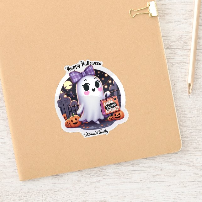 Cute Ghoul friend Approved Halloween Sticker (Notebook)