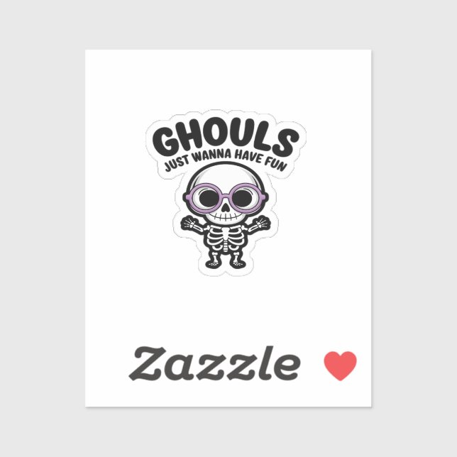 Cute Ghouls Just Wanna Have Fun Skeleton Sticker (Sheet)