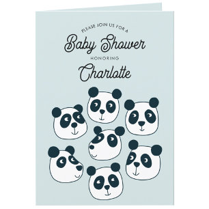 Cute Giant Panda Bear Baby Shower Invitation