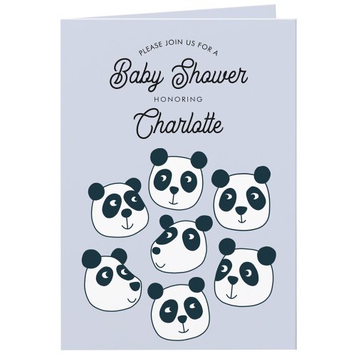 Cute Giant Panda Bear Baby Shower Invitation