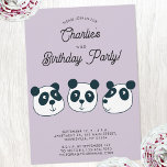 Cute Giant Panda Bear Birthday Party Invitation<br><div class="desc">Featuring a cute Giant Panda bear cartoon design which is perfect for an animal lover's birthday party invitation.  You can easily customize the invitation to your liking by changing any of the text.  Gender neutral for a boy or girl.  Original art by Nic Squirrell.</div>