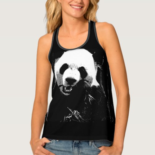 Cute Giant Panda Bear Cub Eating Bamboo Leaves Tank Top