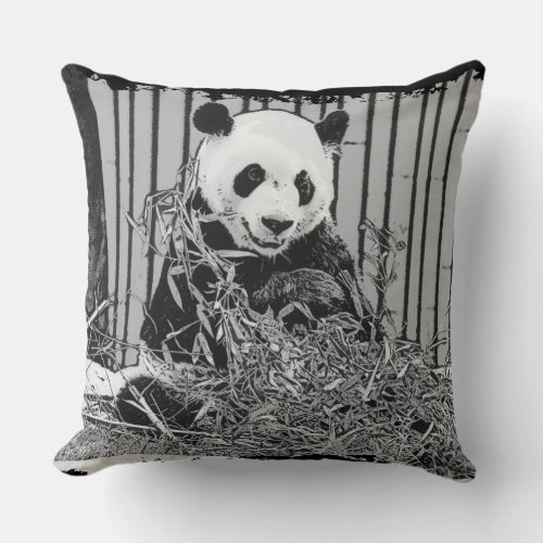 Cute Giant Panda Bear Throw Pillow