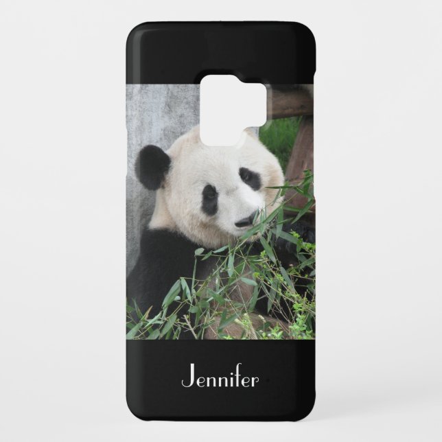Cute Giant Panda Black, Name,  Case-Mate Samsung Galaxy Case (Back)