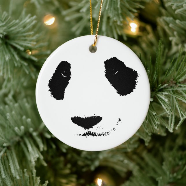 Cute Giant Panda Cartoon Graphic Design Adults Kid Ceramic Ornament (Tree)