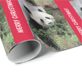 Cute Giant Panda Merry Christmas Wrapping Paper (Roll Corner)