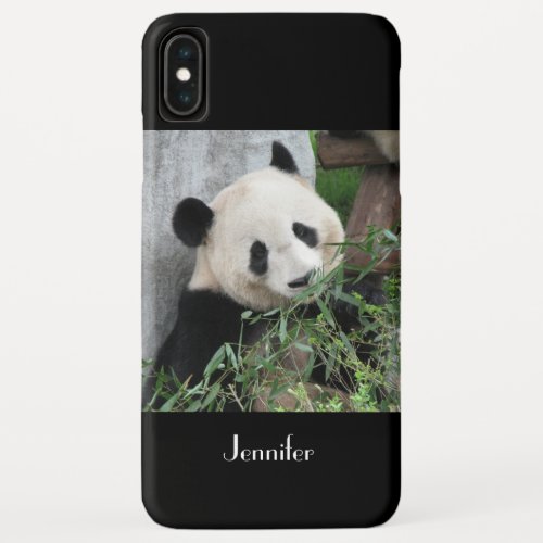 Cute Giant Panda Name Black iPhone XS Max Case